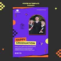 PSD gratuito plantilla de cartel de graduación abstracto