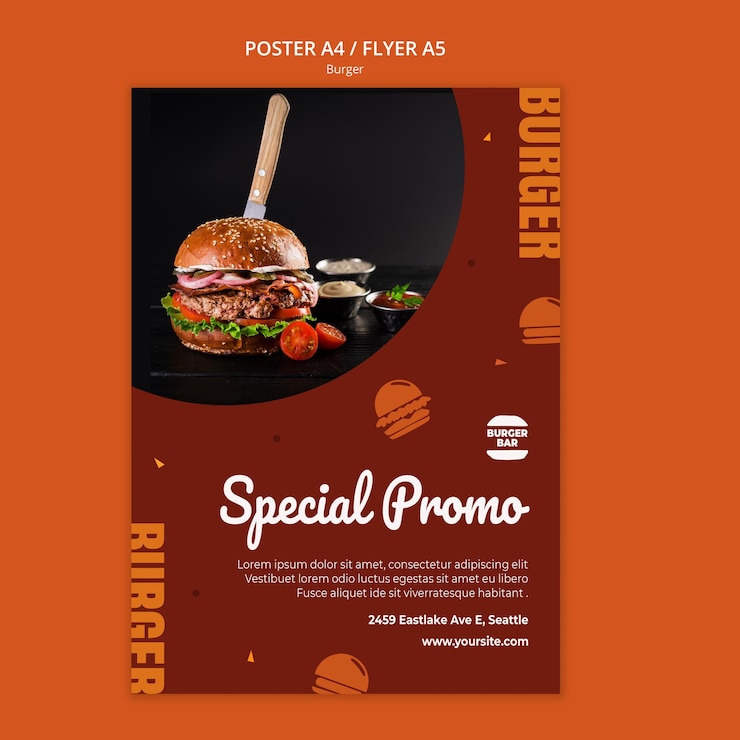 PSD gratuito plantilla de cartel de hamburguesa