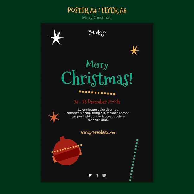 PSD gratuito plantilla de cartel para navidad