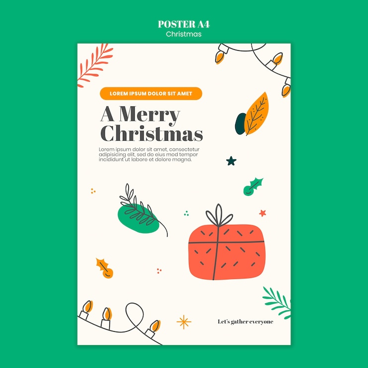 PSD gratuito plantilla de cartel para navidad