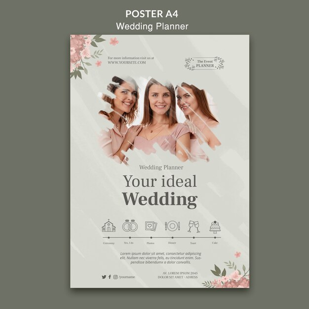 plantilla de cartel para el planificador de bodas