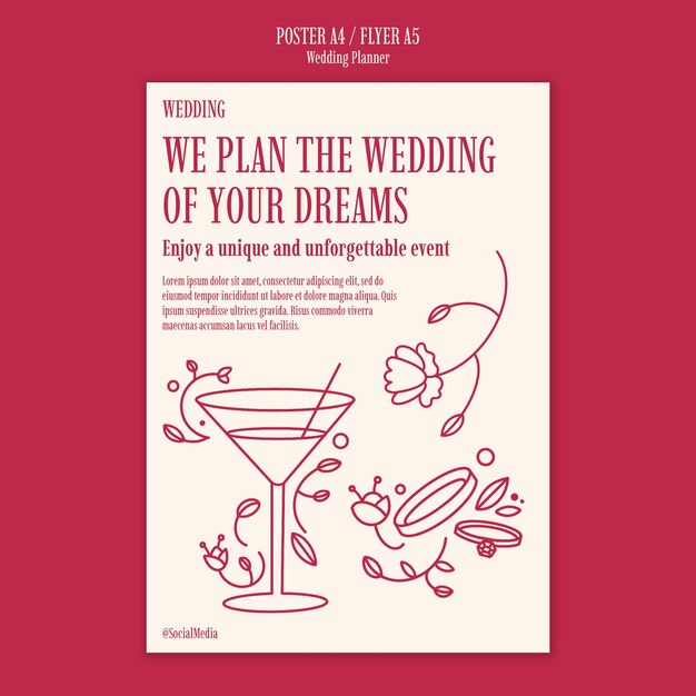 plantilla de cartel para el planificador de bodas