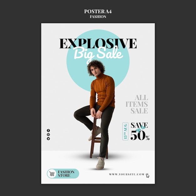 Plantilla de cartel de rebajas de moda