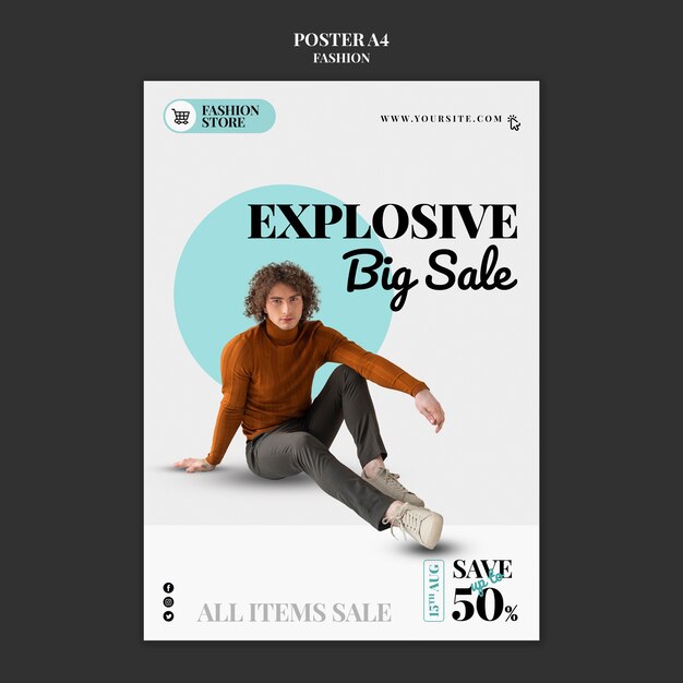 Plantilla de cartel de rebajas de moda