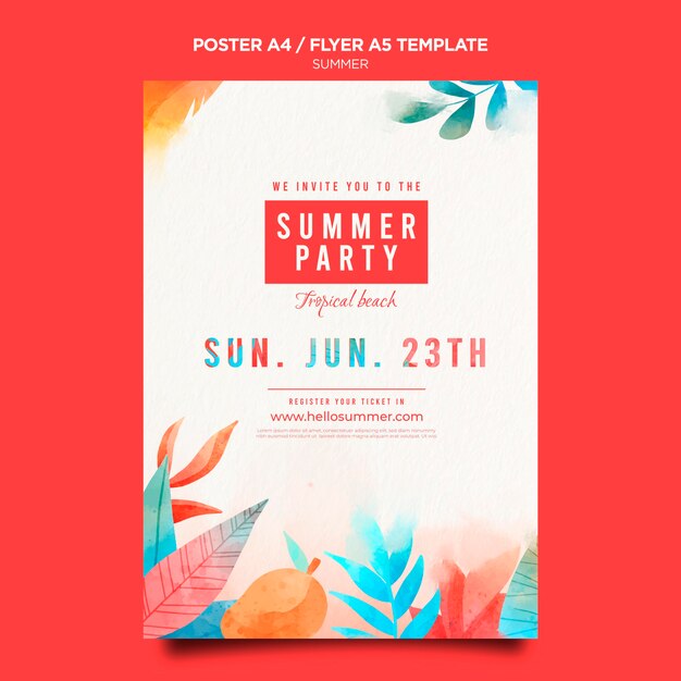 Plantilla de cartel de rebajas de verano