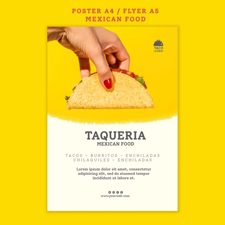PSD gratuito plantilla de cartel de restaurante mexicano