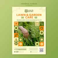 PSD gratuito plantilla de cartel de servicio de jardinería