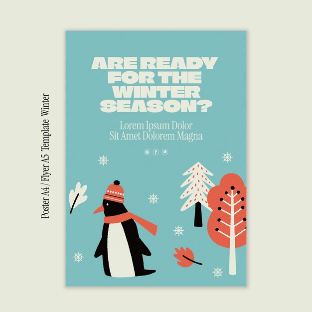 Plantilla de cartel de temporada de invierno