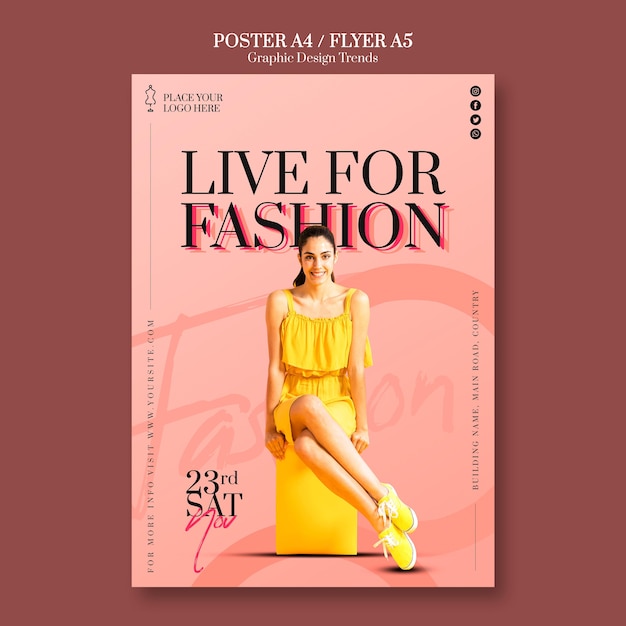 Plantilla de cartel de tienda de moda