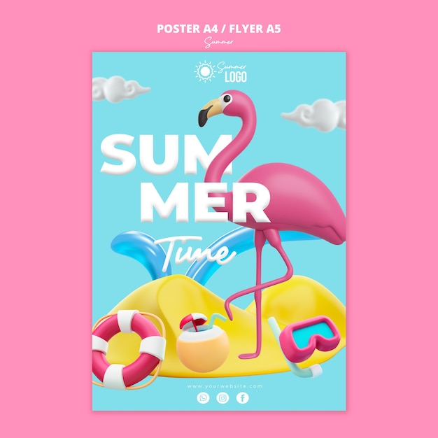 Plantilla de cartel de vacaciones de verano