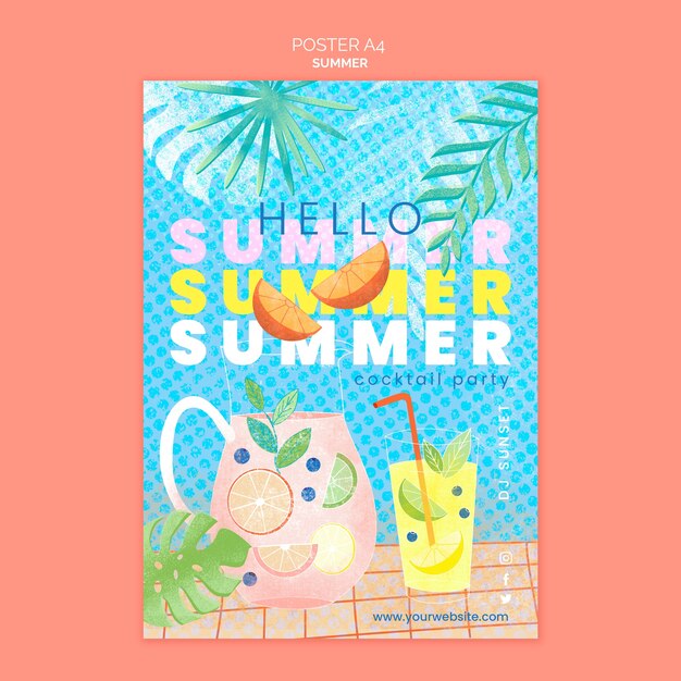 Plantilla de cartel de vacaciones de verano
