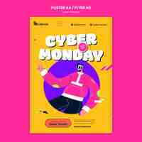 PSD gratuito plantilla de cartel de ventas de cyber monday