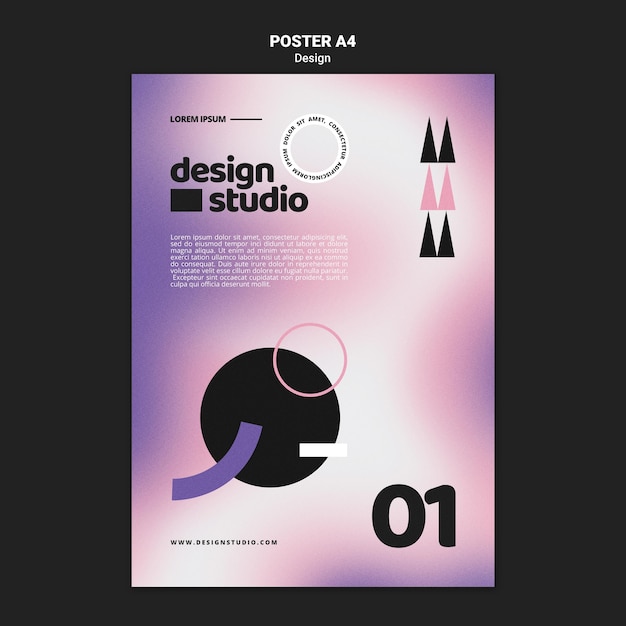 Plantilla de cartel vertical geométrico para estudio de diseño