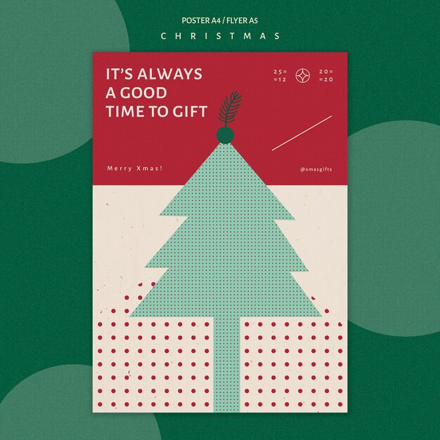 Plantilla de cartel vertical para navidad