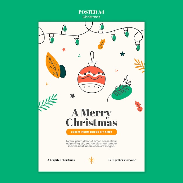 Plantilla de cartel vertical para navidad