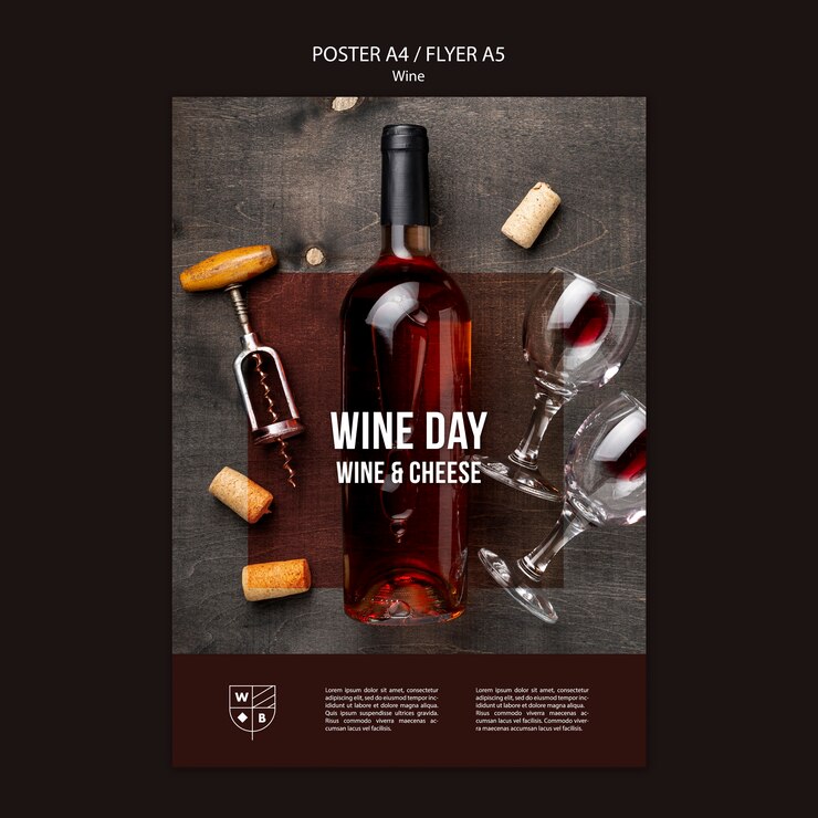 PSD gratuito plantilla de cartel de vino