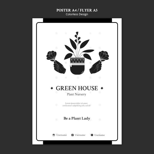 Plantilla de cartel de vivero de plantas