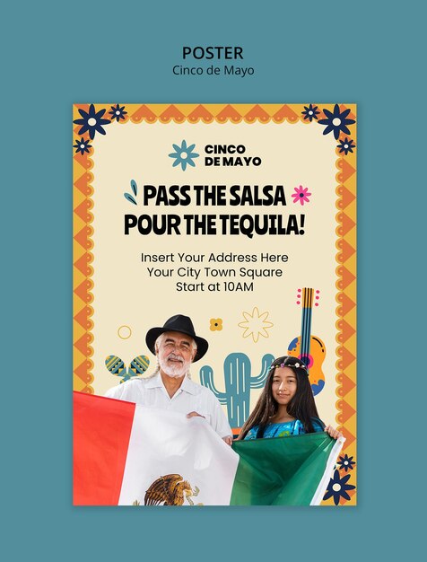 plantilla para la celebración del Cinco de Mayo