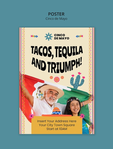 plantilla para la celebración del Cinco de Mayo