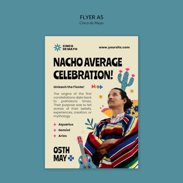 plantilla para la celebración del Cinco de Mayo