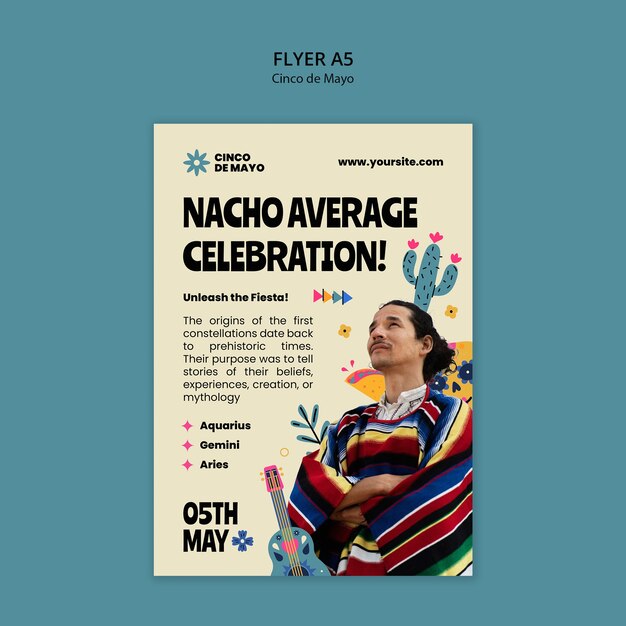 plantilla para la celebración del Cinco de Mayo