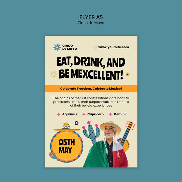plantilla para la celebración del Cinco de Mayo