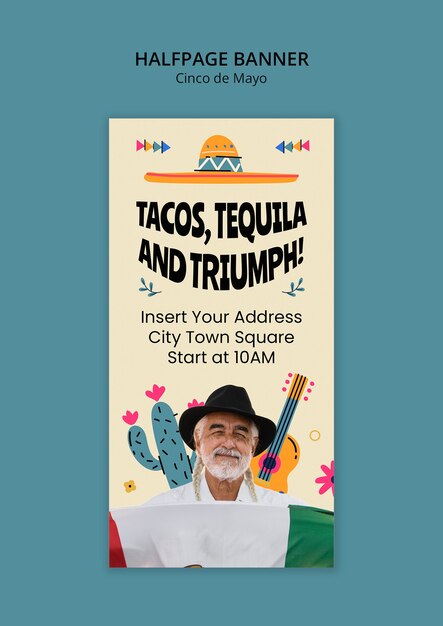 plantilla para la celebración del Cinco de Mayo