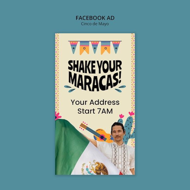 plantilla para la celebración del Cinco de Mayo