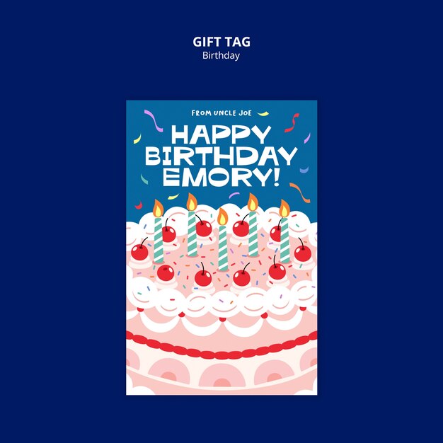 plantilla de celebración de cumpleaños de diseño plano