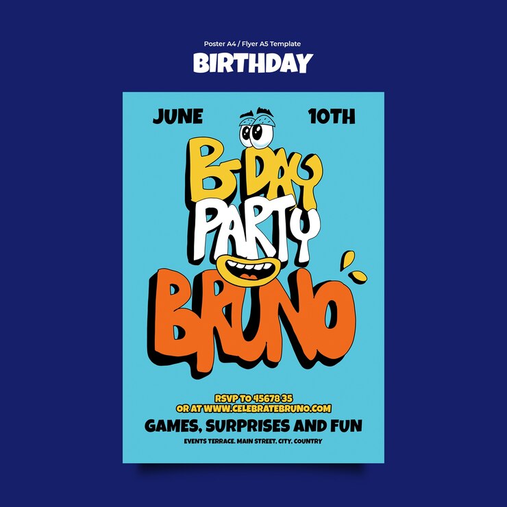 PSD gratuito plantilla de celebración de cumpleaños