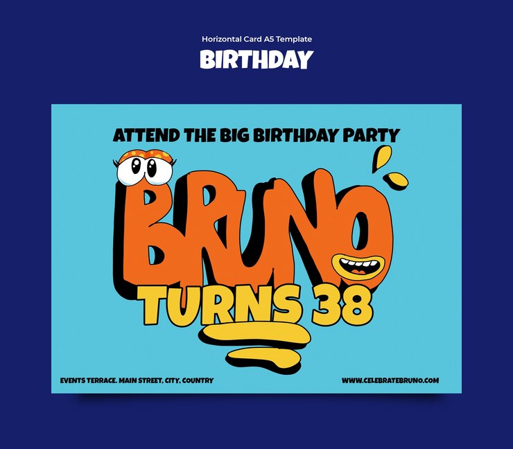 PSD gratuito plantilla de celebración de cumpleaños