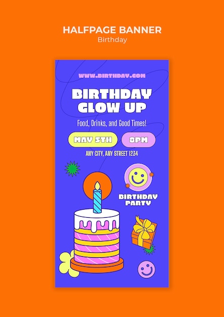 PSD gratuito plantilla de celebración de cumpleaños