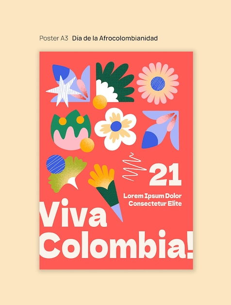 PSD gratuito plantilla de celebración del día de la afrocolombianidad
