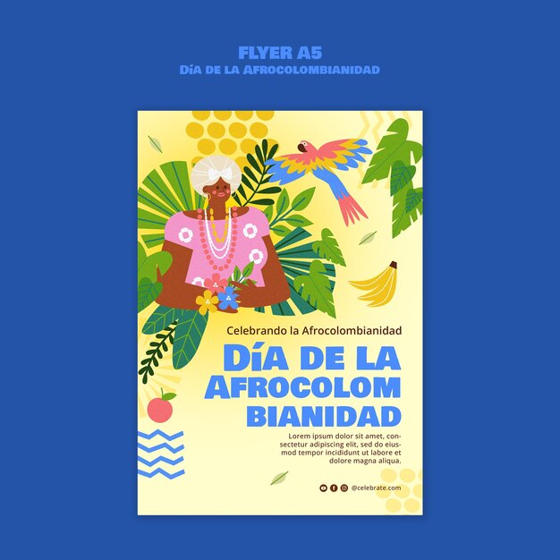 PSD gratuito plantilla de celebración del día de la afrocolombianidad