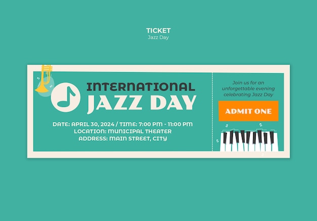 PSD gratuito plantilla de celebración del día del jazz