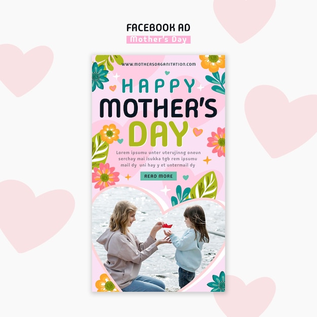 PSD gratuito la plantilla de la celebración del día de la madre en facebook