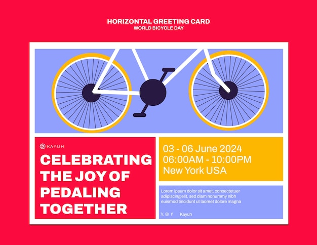 PSD gratuito plantilla para la celebración del día mundial de la bicicleta