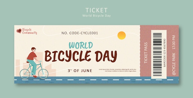 PSD gratuito plantilla para la celebración del día mundial de la bicicleta