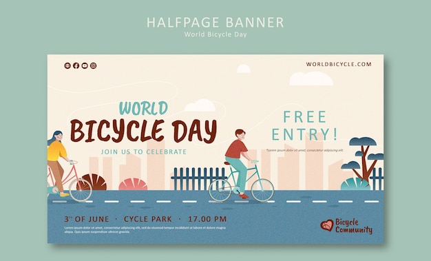 plantilla para la celebración del Día Mundial de la Bicicleta