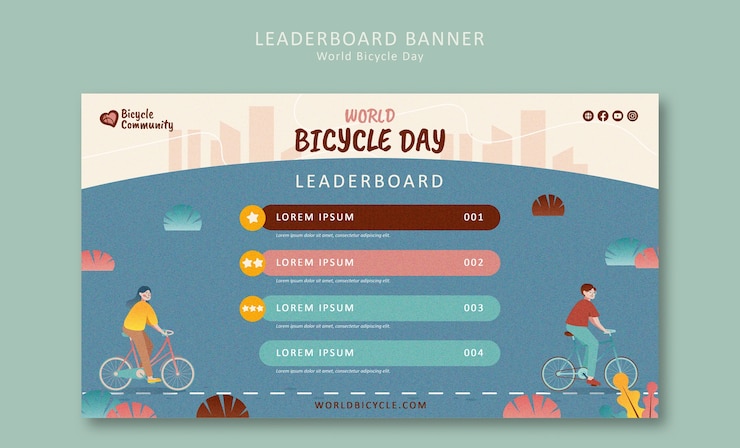 PSD gratuito plantilla para la celebración del día mundial de la bicicleta