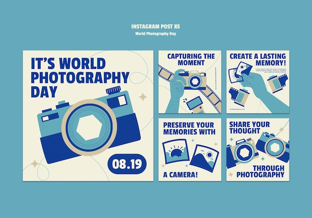 plantilla de celebración del día mundial de la fotografía