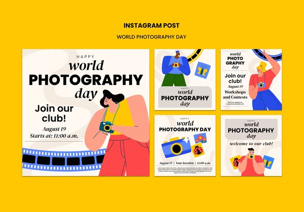 plantilla de celebración del día mundial de la fotografía