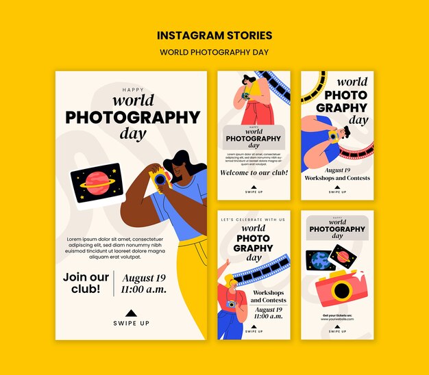 plantilla de celebración del día mundial de la fotografía
