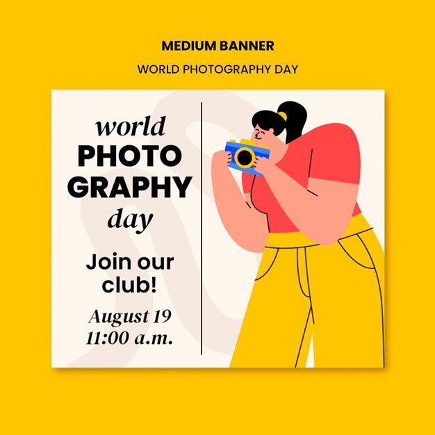 plantilla de celebración del día mundial de la fotografía