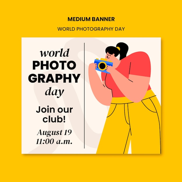 plantilla de celebración del día mundial de la fotografía