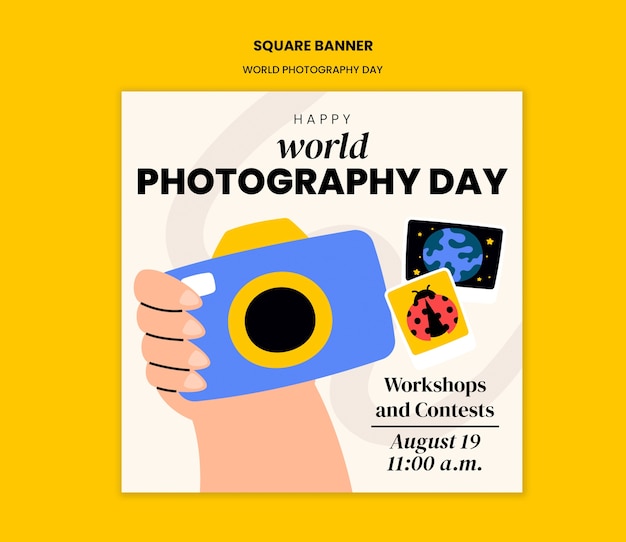 plantilla de celebración del día mundial de la fotografía