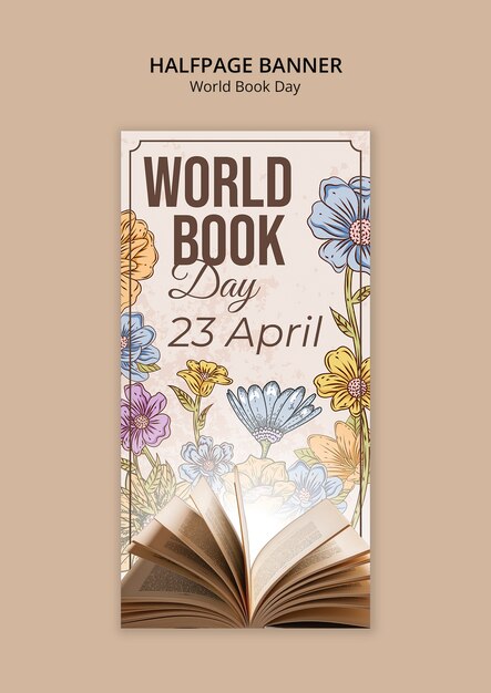 plantilla de celebración del día mundial del libro