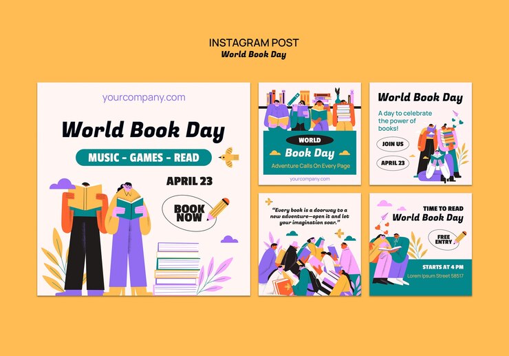 PSD gratuito plantilla de celebración del día mundial del libro
