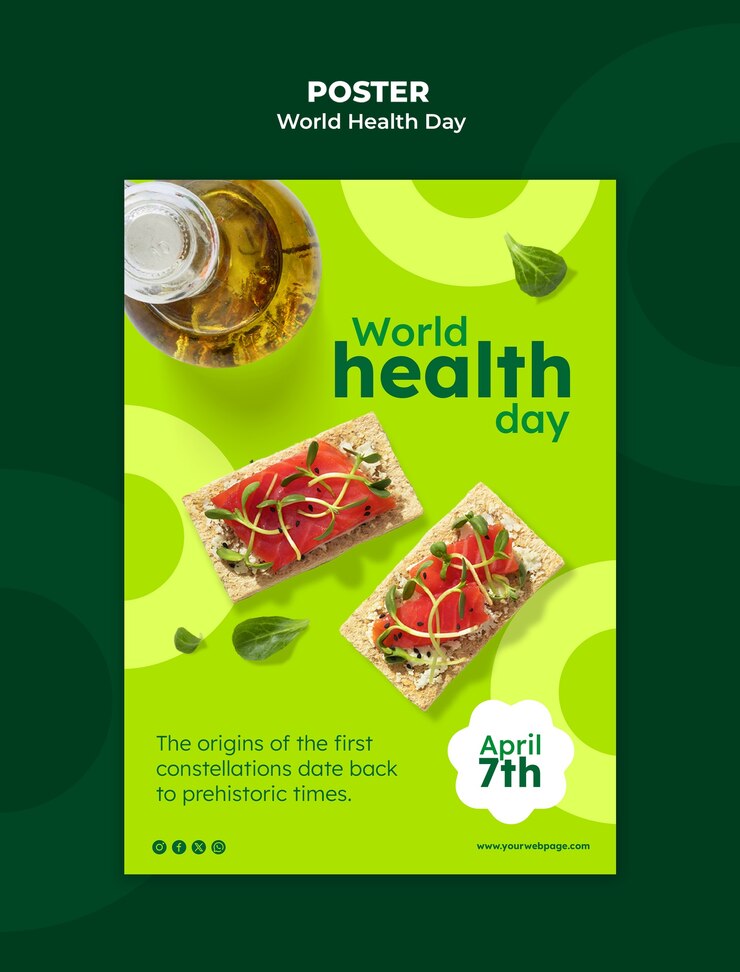 PSD gratuito plantilla para la celebración del día mundial de la salud
