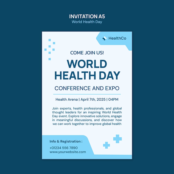 PSD gratuito plantilla para la celebración del día mundial de la salud